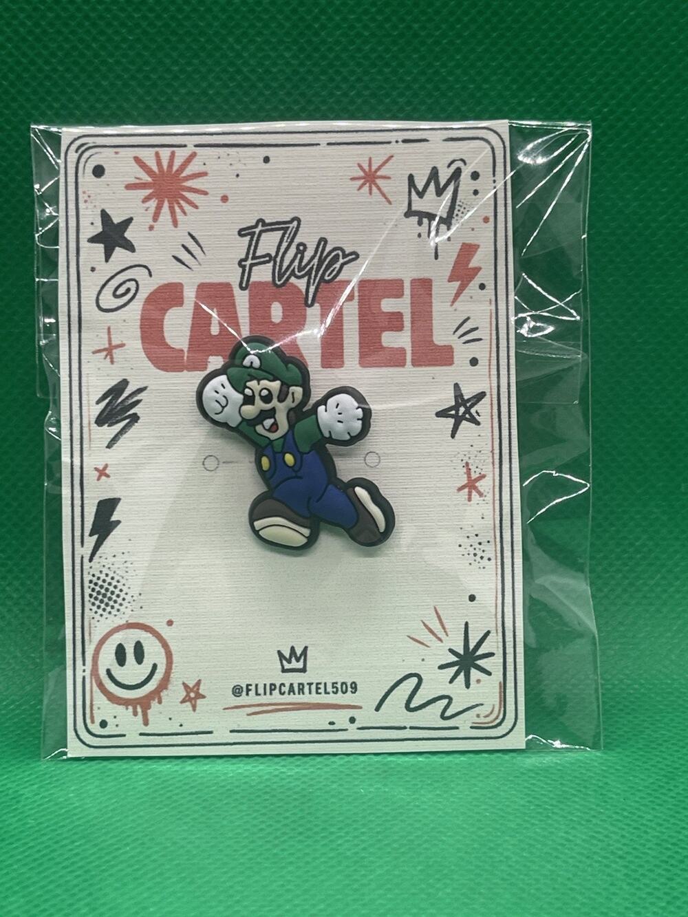 Super Mario Luigi PVC Rubber Hat Pin Backpack Collectible